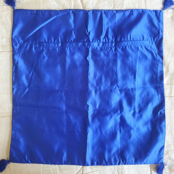 Vtg NOS Imported 22x22" Pillow Cover Japanese Crane Crisp Satin Sheen Embroidery - Picture 2 of 12